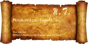 Moskovics Tamás névjegykártya